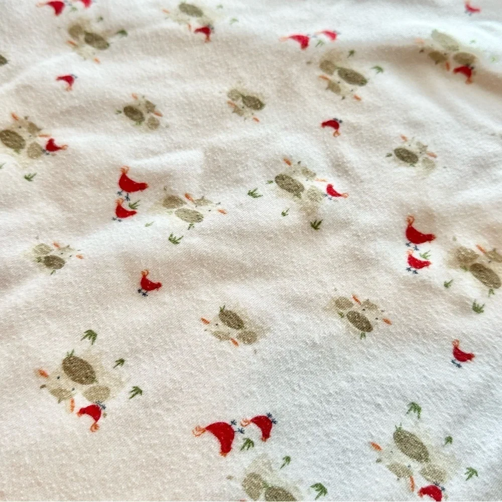 VTG 2006 Gymboree Barn Yard Cuties Blanket Red Cow Chicks Appliqué Embroidered